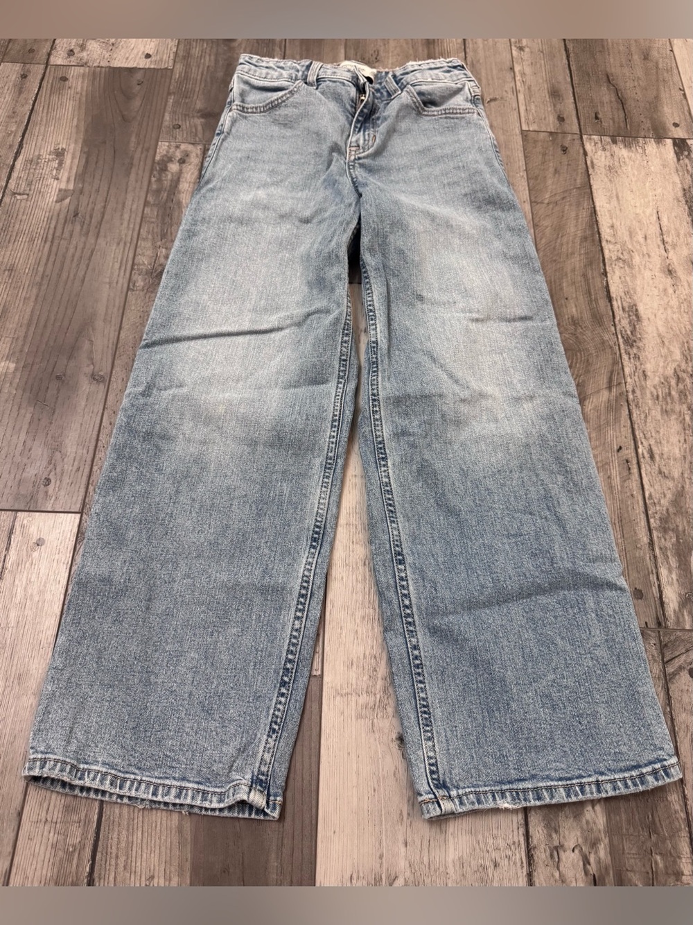 Abercrombie Kids Girls Wide Leg High Rise Denim Jeans Size 11/12 Regular
